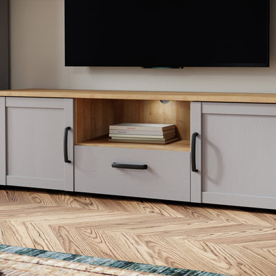 Bohol TV Unit Inc. LED Light in Riviera Oak/Grey Oak – FTG, view 6