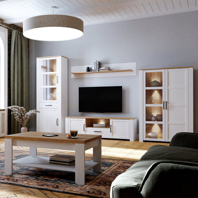 Bohol TV Unit inc. LED Light in Riviera Oak/White – FTG, view 5