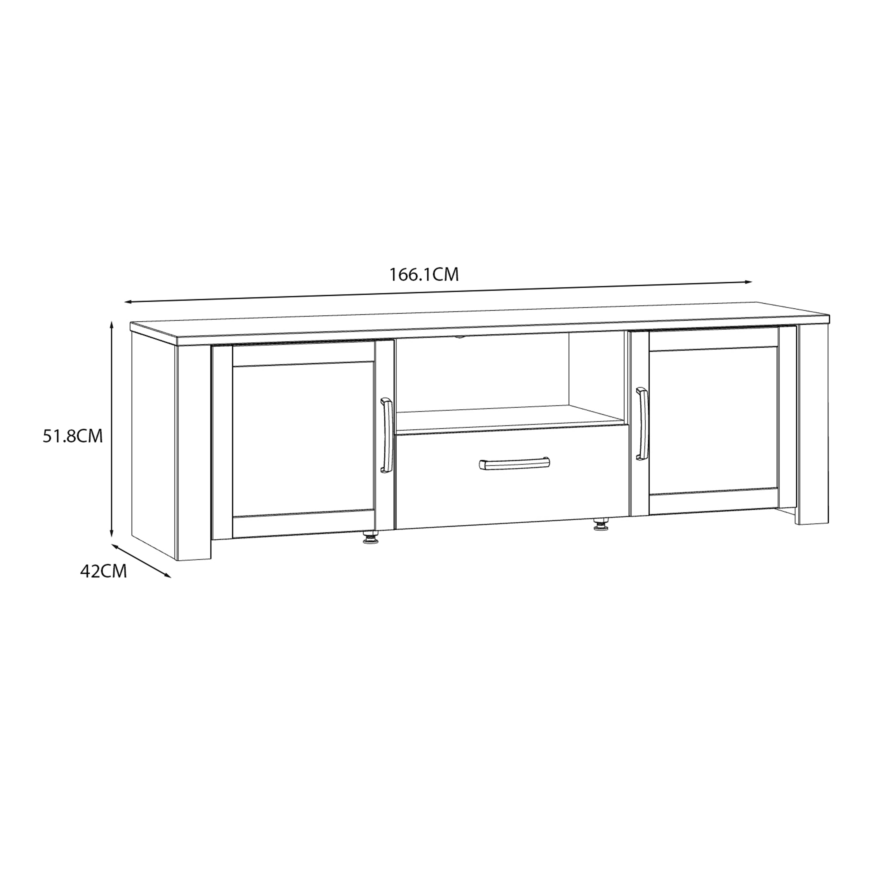 Bohol TV Unit inc. LED Light in Riviera Oak/White – FTG, view 9