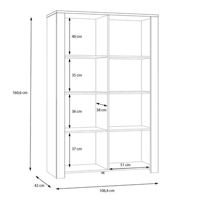 Bohol Display Cabinet inc. 2x LED Lights in Riviera Oak/Grey Oak – FTG, view 8