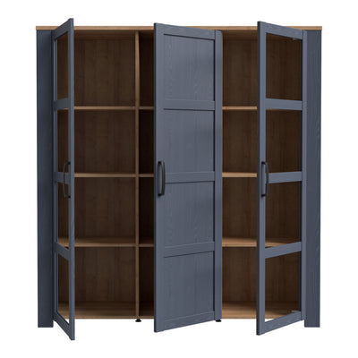 Bohol Large Display Cabinet inc. 4x LED Lights in Riviera Oak/Navy – FTG, view 4