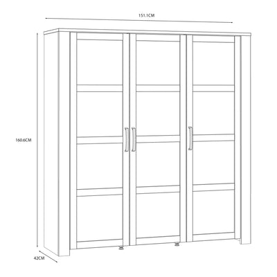 Bohol Large Display Cabinet inc. 4x LED Lights in Riviera Oak/Navy – FTG, view 7