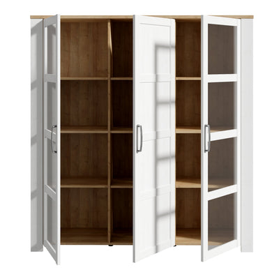 Bohol Large Display Cabinet inc. 4x LED Lights in Riviera Oak/White – FTG, view 3