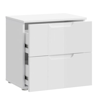 Sienna Bedside in White/White High Gloss – FTG, view 3