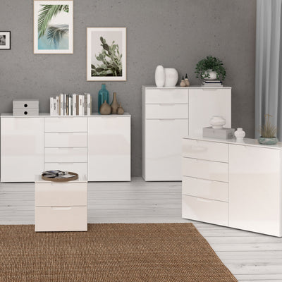 Sienna Bedside in White/White High Gloss – FTG, view 7