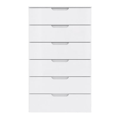 Sienna Chest of 6 Drawers in White/White High Gloss – FTG