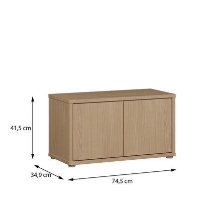 Alice Springs Bench with 2 Doors Push-to-Open in Elegancia Oak