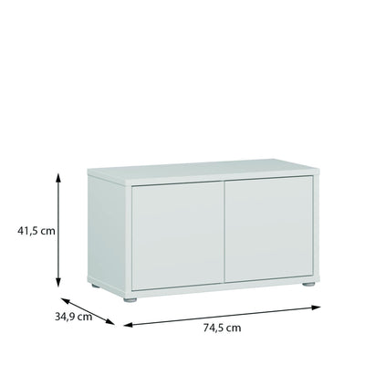 Alice Springs Bench with 2 Doors Push-to-Open in Light Grey