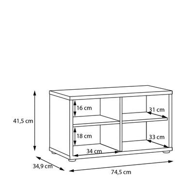 Alice Springs Bench with 2 Doors Push-to-Open in Terracotta