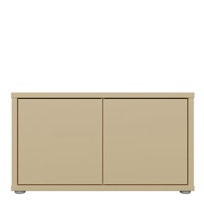 Alice Springs Bench with 2 Doors Push-to-Open in Butter Yellow