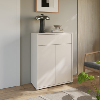 Alice Springs Shoe Cabinet with 2 Doors Push-to-Open & 1 Drawer Push-to-Open in Sand