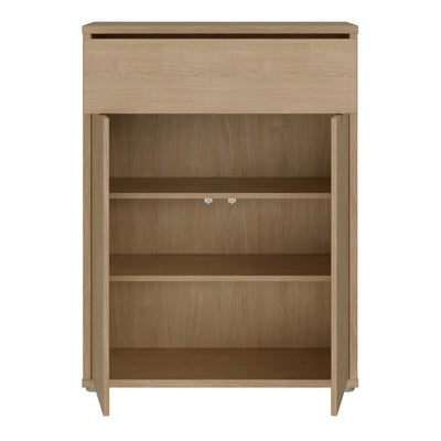 Alice Springs Shoe Cabinet with 2 Doors Push-to-Open & 1 Drawer Push-to-Open in Elegancia Oak