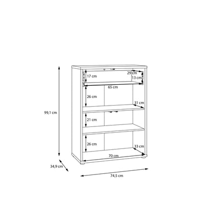 Alice Springs Shoe Cabinet with 2 Doors Push-to-Open & 1 Drawer Push-to-Open in Light Grey