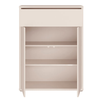 Alice Springs Compact Shoe Cabinet with 2 Doors Push-to-Open & 1 Drawer Push-to-Open in Sand