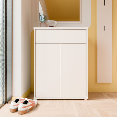 Alice Springs Compact Shoe Cabinet with 2 Doors Push-to-Open & 1 Drawer Push-to-Open in Sand