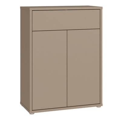 Alice Springs Compact Shoe Cabinet with 2 Doors Push-to-Open & 1 Drawer Push-to-Open in Taupe