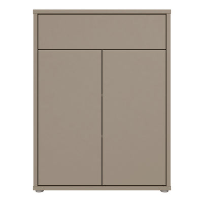 Alice Springs Compact Shoe Cabinet with 2 Doors Push-to-Open & 1 Drawer Push-to-Open in Taupe