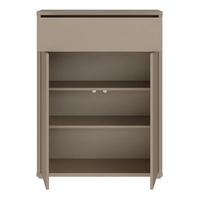 Alice Springs Compact Shoe Cabinet with 2 Doors Push-to-Open & 1 Drawer Push-to-Open in Taupe