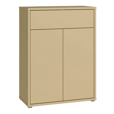 Alice Springs Compact Shoe Cabinet with 2 Doors Push-to-Open & 1 Drawer Push-to-Open in Butter Yellow