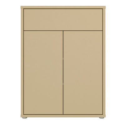Alice Springs Compact Shoe Cabinet with 2 Doors Push-to-Open & 1 Drawer Push-to-Open in Butter Yellow