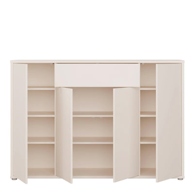 Alice Springs Shoe Cabinet with 4 Doors Push-to-Open & 1 Drawer Push-to-Open in Sand