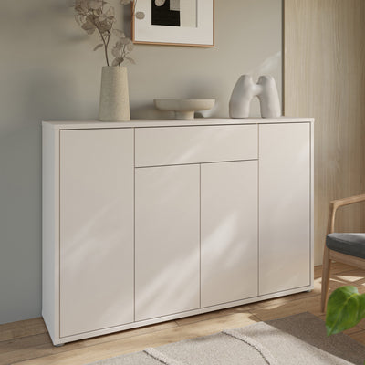 Alice Springs Shoe Cabinet with 4 Doors Push-to-Open & 1 Drawer Push-to-Open in Sand