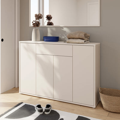 Alice Springs Shoe Cabinet with 4 Doors Push-to-Open & 1 Drawer Push-to-Open in Sand