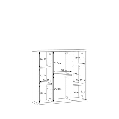 Alice Springs Hanging Mirror Cupboard with 3 Doors Push-to-Open in Taupe