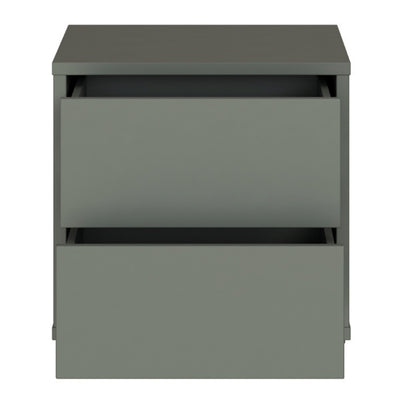 Alice Springs Low Bedside Cabinet with 2 Drawers Push-to-Open in Sage Green