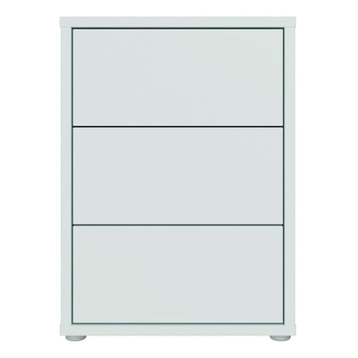 Alice Springs Bedside Cabinet with 3 Drawers Push-to-Open in Light Grey