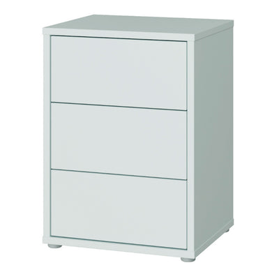 Alice Springs Bedside Cabinet with 3 Drawers Push-to-Open in Light Grey