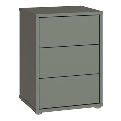 Alice Springs Bedside Cabinet with 3 Drawers Push-to-Open in Sage Green