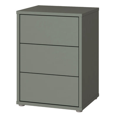 Alice Springs Bedside Cabinet with 3 Drawers Push-to-Open in Sage Green