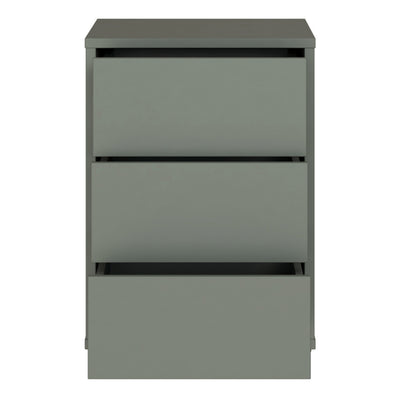 Alice Springs Bedside Cabinet with 3 Drawers Push-to-Open in Sage Green