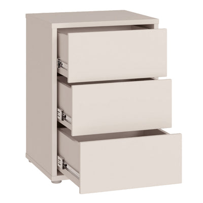 Alice Springs Bedside Cabinet with 3 Drawers Push-to-Open in Sand