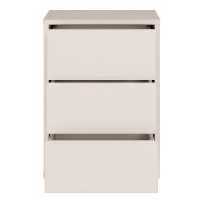 Alice Springs Bedside Cabinet with 3 Drawers Push-to-Open in Sand