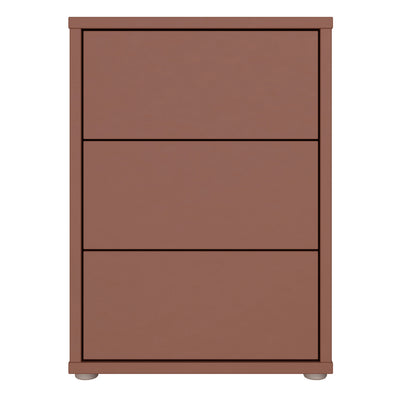 Alice Springs Bedside Cabinet with 3 Drawers Push-to-Open in Terracotta
