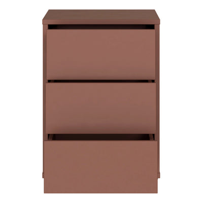 Alice Springs Bedside Cabinet with 3 Drawers Push-to-Open in Terracotta