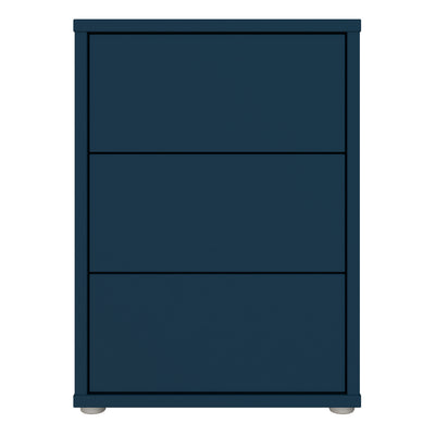 Alice Springs Bedside Cabinet with 3 Drawers Push-to-Open in Night Blue
