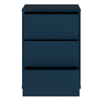 Alice Springs Bedside Cabinet with 3 Drawers Push-to-Open in Night Blue