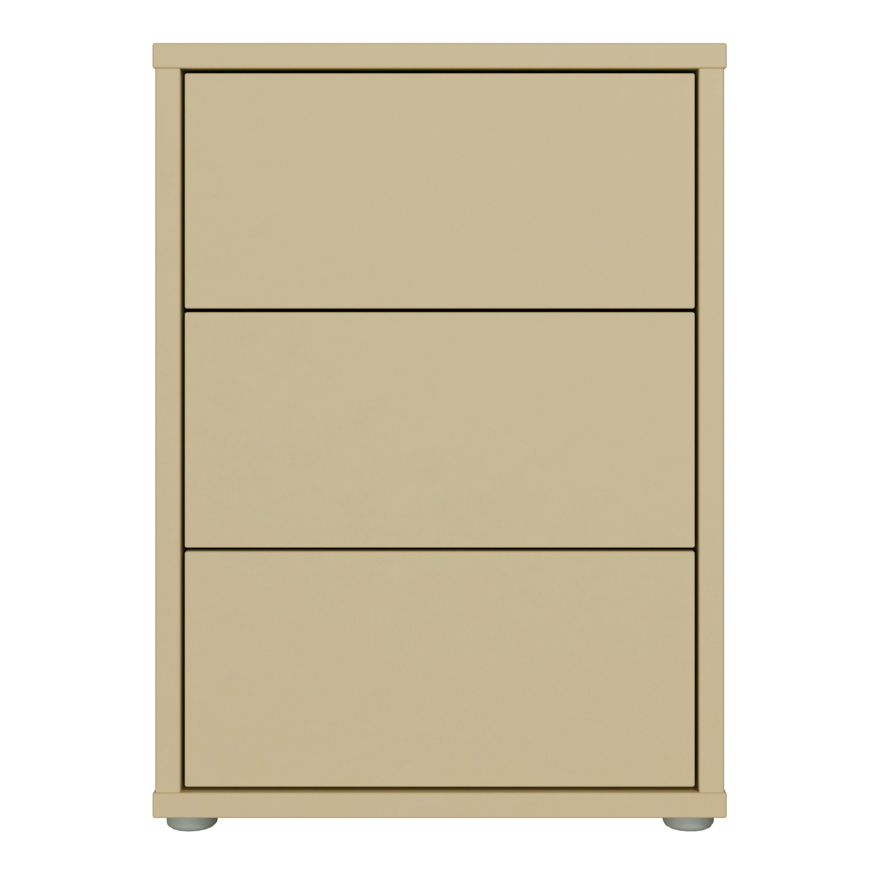 Alice Springs Bedside Cabinet with 3 Drawers Push-to-Open in Butter Yellow