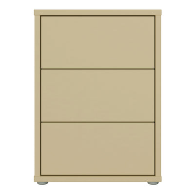 Alice Springs Bedside Cabinet with 3 Drawers Push-to-Open in Butter Yellow