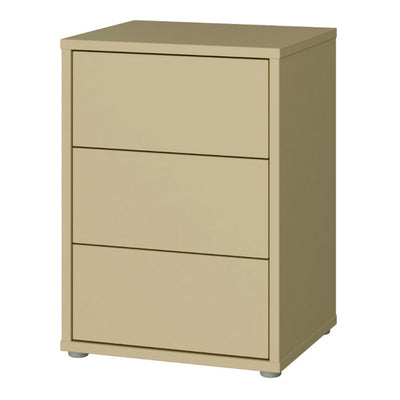 Alice Springs Bedside Cabinet with 3 Drawers Push-to-Open in Butter Yellow