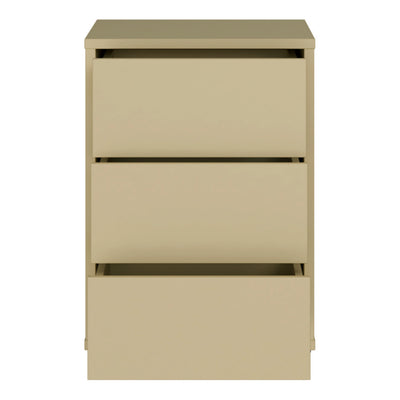 Alice Springs Bedside Cabinet with 3 Drawers Push-to-Open in Butter Yellow