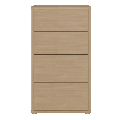 Alice Springs Tall 4 Drawer Chest with Push-to-Open Drawers in Elegancia Oak