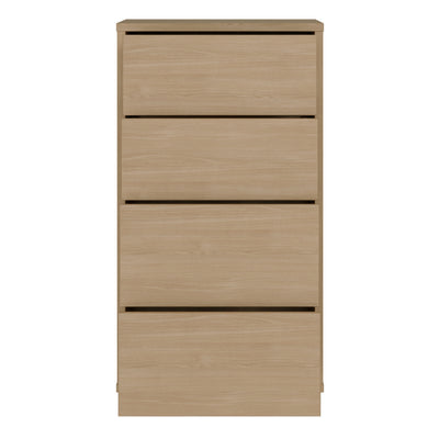 Alice Springs Tall 4 Drawer Chest with Push-to-Open Drawers in Elegancia Oak