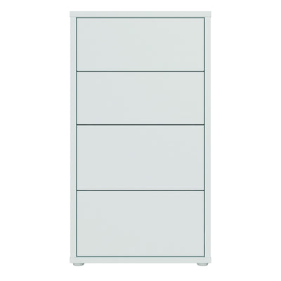 Alice Springs Tall 4 Drawer Chest with Push-to-Open Drawers in Light Grey
