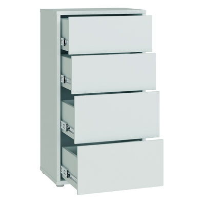 Alice Springs Tall 4 Drawer Chest with Push-to-Open Drawers in Light Grey