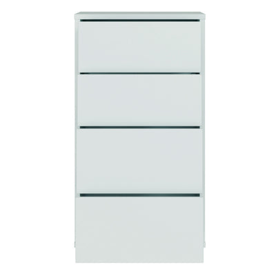 Alice Springs Tall 4 Drawer Chest with Push-to-Open Drawers in Light Grey