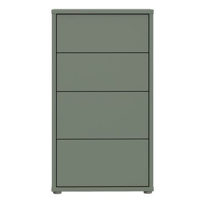 Alice Springs Tall 4 Drawer Chest with Push-to-Open Drawers in Sage Green